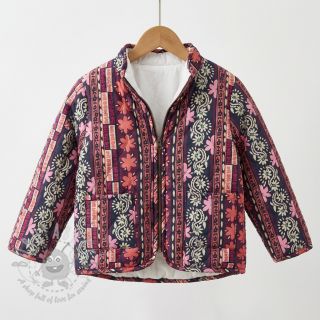 Bawełniana tkanina VOILE STEPPED Daria flower aubergine digital print