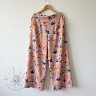 Bawełniana tkanina SATIN Penny flower peach digital print