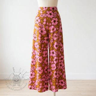 Bawełniana tkanina SATIN Flower Kala caramel