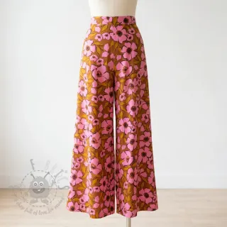 Bawełniana tkanina SATIN Flower Kala caramel