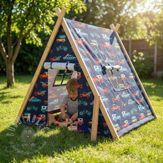 Bawełniana tkanina Cars navy digital print