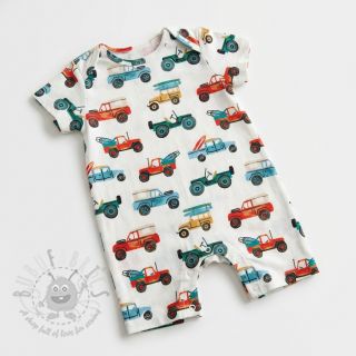 Bawełniana tkanina Cars white digital print