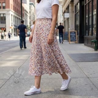 Bawełniana tkanina Simie flowers offwhite digital print