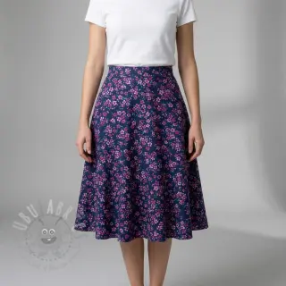 Bawełniana tkanina Simie flowers navy digital print