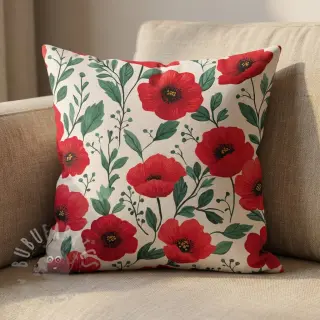 Bawełniana tkanina Poppy offwhite digital print