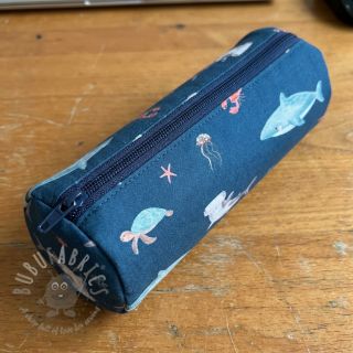 Bawełniana tkanina Sea life petrol digital print