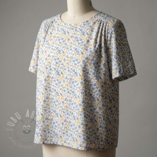 Bawełniana tkanina Fine flowers blue