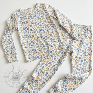 Bawełniana tkanina Fine flowers blue