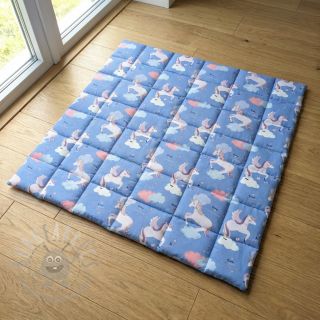 Bawełniana tkanina Unicorns love blue