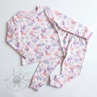 Bawełniana tkanina Unicorns love white