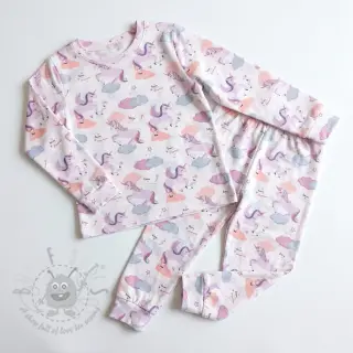 Bawełniana tkanina Unicorns love white