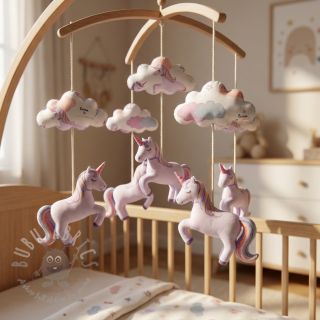 Bawełniana tkanina Unicorns love white