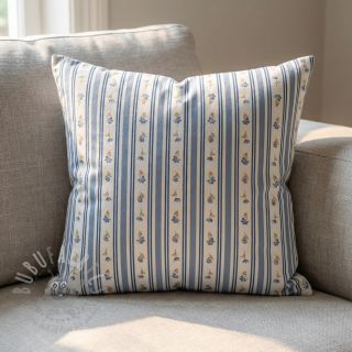 Bawełniana tkanina Fine flowers STRIPE blue