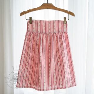 Bawełniana tkanina Fine flowers STRIPE pink