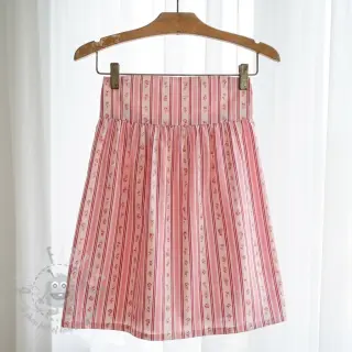Bawełniana tkanina Fine flowers STRIPE pink