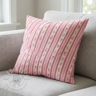 Bawełniana tkanina Fine flowers STRIPE pink