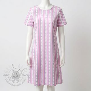 Bawełniana tkanina Fine flowers STRIPE purple