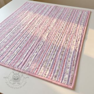 Bawełniana tkanina Fine flowers STRIPE purple