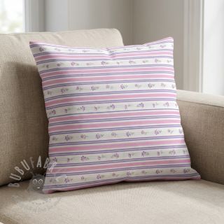 Bawełniana tkanina Fine flowers STRIPE purple