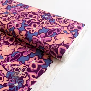 Wiskoza STRETCH Flowers Junie purple