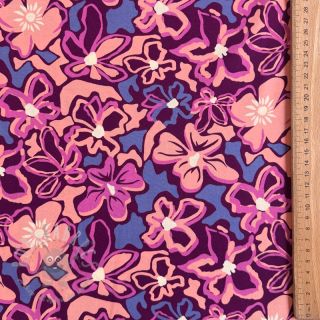 Wiskoza STRETCH Flowers Junie purple