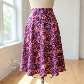 Wiskoza STRETCH Flowers Junie purple