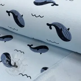 Dresówka drapana JOGGING Whales blue