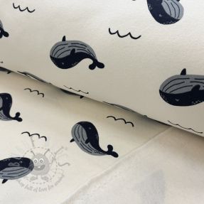 Dresówka drapana JOGGING Whales ecru