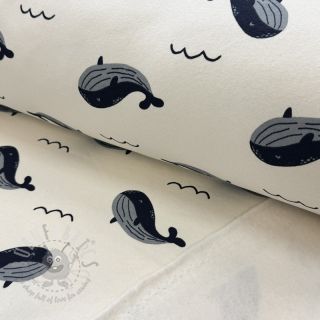 Dresówka drapana JOGGING Whales ecru