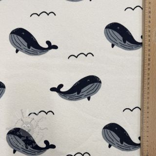 Dresówka drapana JOGGING Whales ecru