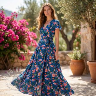 Wiskoza STRETCH Flowers Dorothia digital print