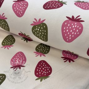 Dresówka drapana JOGGING Strawberries ecru