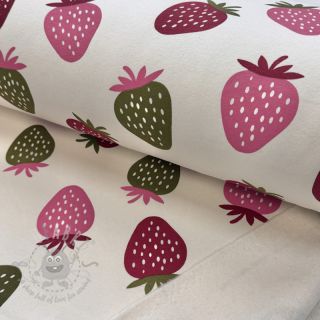 Dresówka drapana JOGGING Strawberries ecru