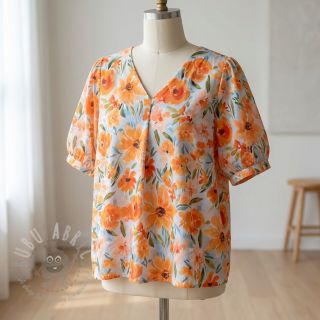 Bawełniana tkanina VOILE Sarah flowers digital print