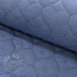 Pikowana tkanina DENIM Hearts