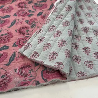 Muślin double gauze STEPPED Flowers mauve
