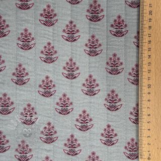 Muślin double gauze STEPPED Flowers mauve