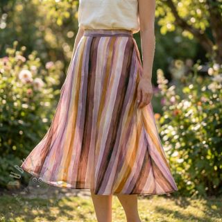 Wiskoza RADIANCE Stripes lavender digital print