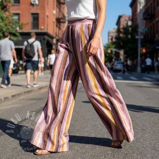 Wiskoza RADIANCE Stripes lavender digital print