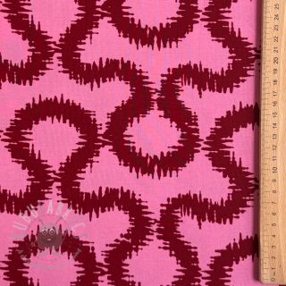 Wiskoza STRETCH Abstract pink