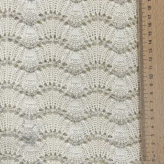Dzianina swetrowa jacquard LUREX ecru