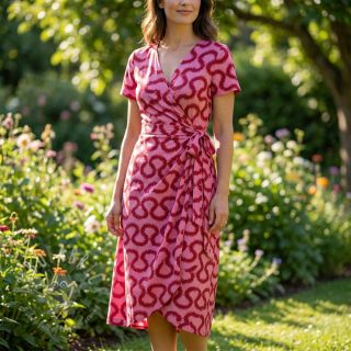 Wiskoza STRETCH Abstract pink