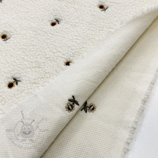 Tkanina płaszczowa TEDDY JACQUARD EMBROIDERY Sunflower