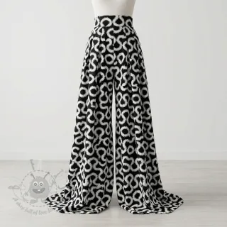 Wiskoza STRETCH Abstract black
