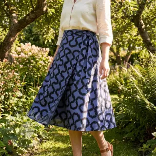 Wiskoza STRETCH Abstract blue
