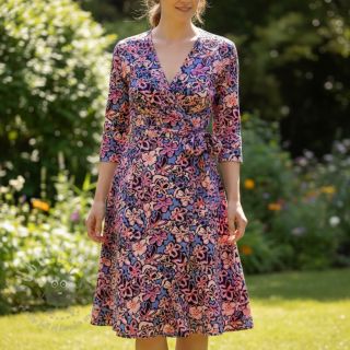 Wiskoza STRETCH Flowers Junie black