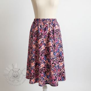 Wiskoza STRETCH Flowers Junie black