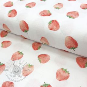 Muślin double gauze Strawberries digital print