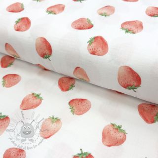 Muślin double gauze Strawberries digital print