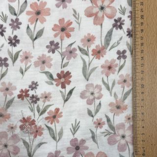 Muślin double gauze Flowers Jana digital print
